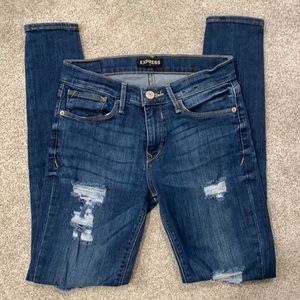 EXPRESS Midrise Leggings Distressed